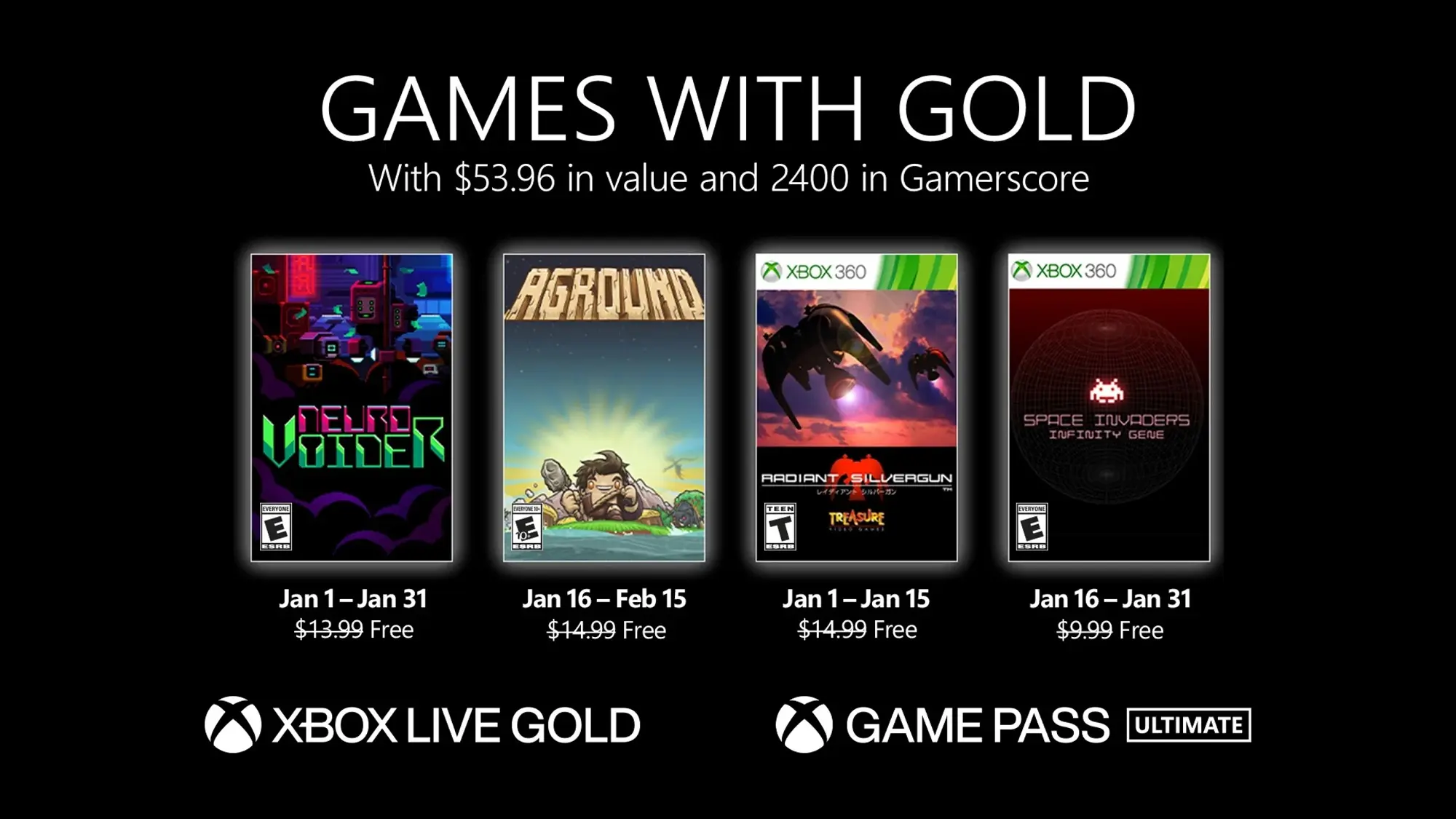 GAMES WITH GOLD: January 2022’s Lineup for Free Games on Xbox