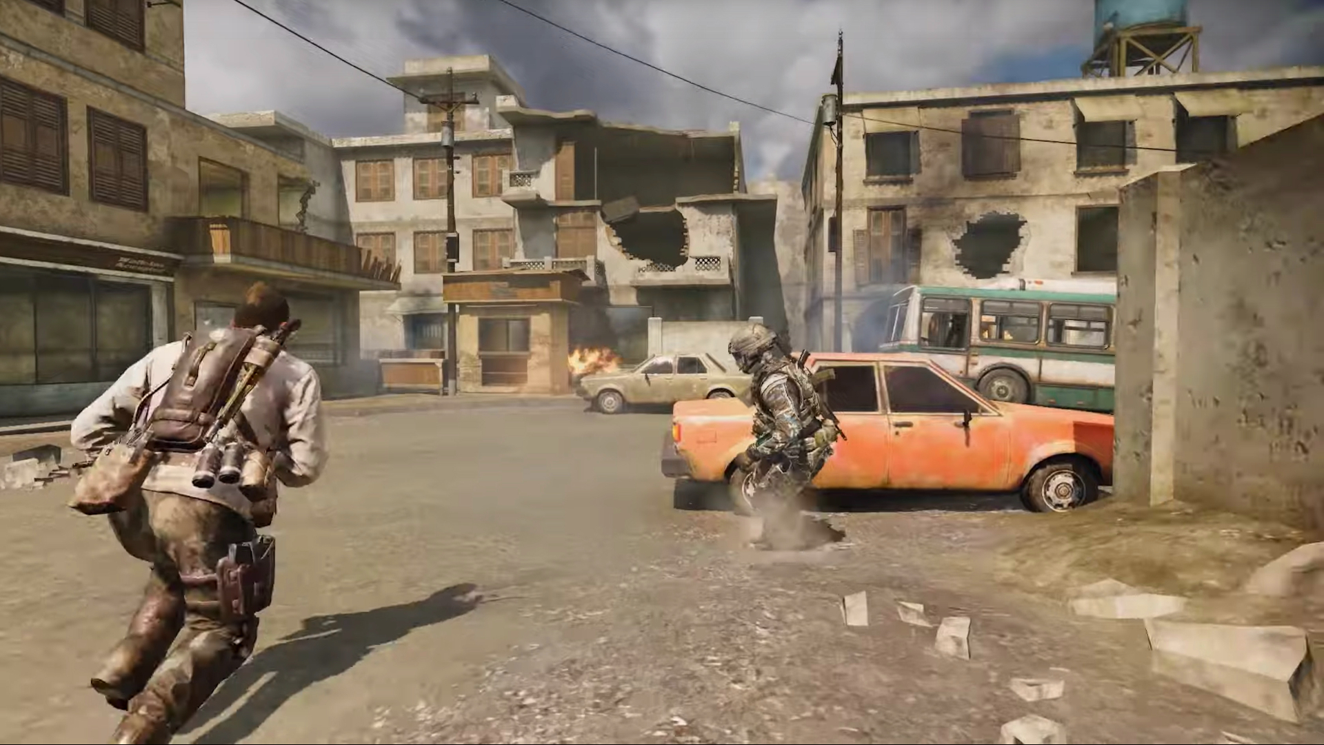Soldiers take cover and advance in Call of Duty: Mobile