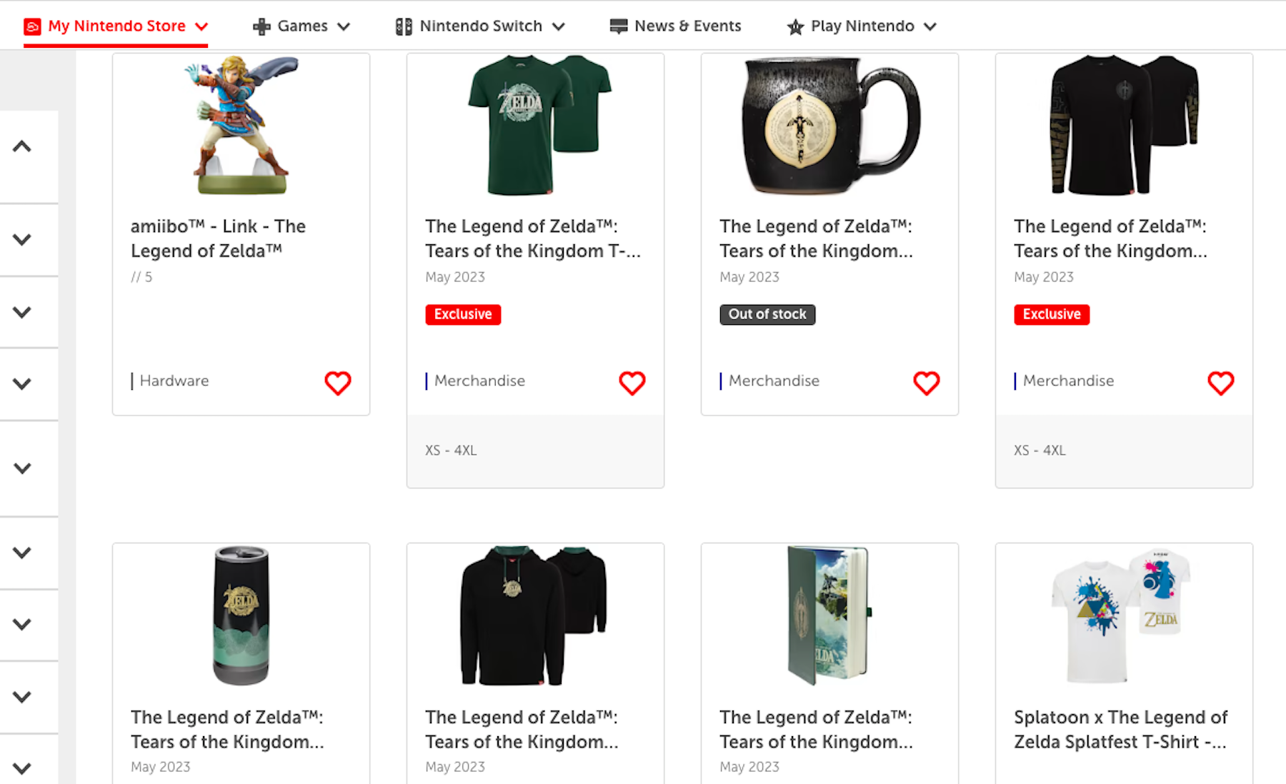 The Legend of Zelda: Tears of the Kingdom Merch Lands on the Nintendo Store Just in Time for Launch