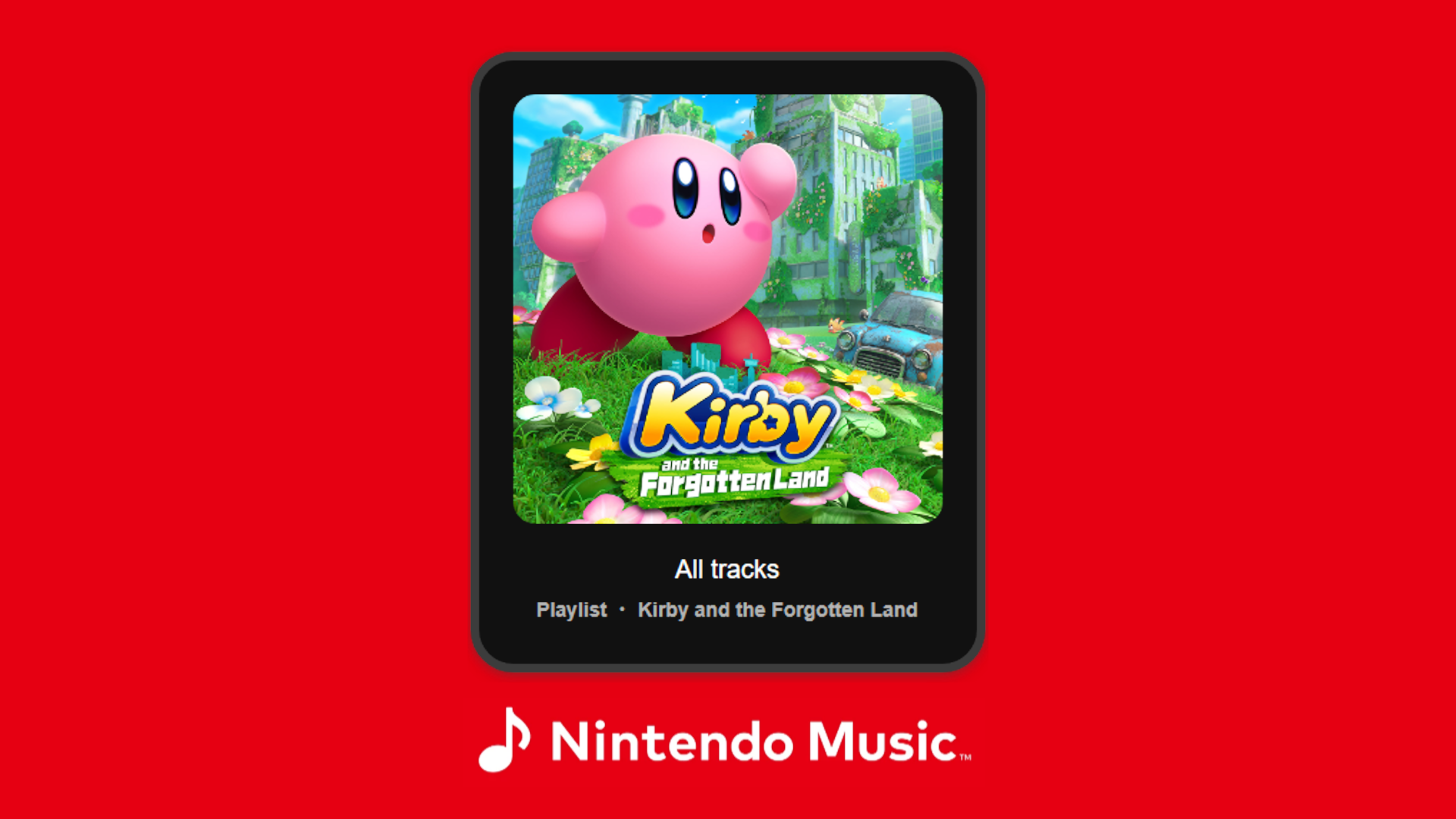 Kirby and the Forgotten Land is (Partially) Added to Nintendo Music